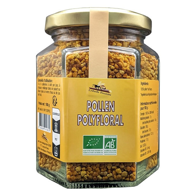 Pollen Polyfloral - Pot en Verre de 180 g - Bio - Abeille Forestiere