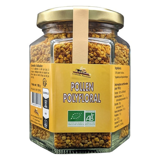 Pollen Polyfloral - Pot en Verre de 180 g - Bio - Abeille Forestiere