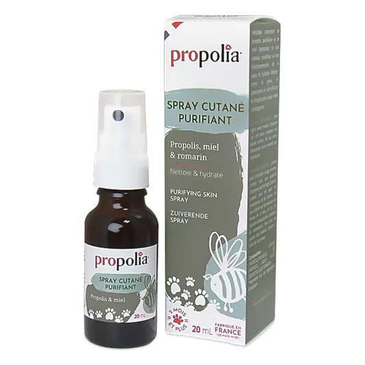 Spray Cutané Purifiant - Propolis & Miel - 20 ml - Ecocert Ecosoin Bio des Animaux - Propolia