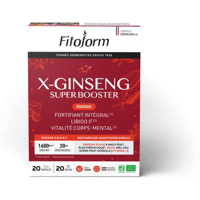 X-Ginseng Super Booster - Énergie - 20 Ampoules de 10 ml - Bio - Fitoform