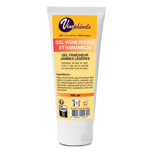 Gel Jambes Vigne Rouge & Hamamélis - Tube de 100 ml - Vinophenols