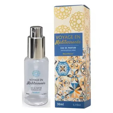 Eau de Parfum Voyage en Méditerranée - Fleuri Ensoleillé - Bio - Bioveillance - Vaporisateur 30 ml