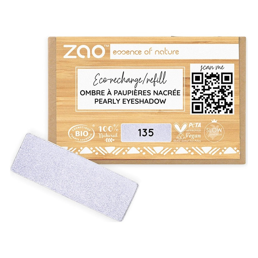 Recharge Ombre à Paupières Rectangle Nacré - 1,3 g - Zao - 135 - Lilas