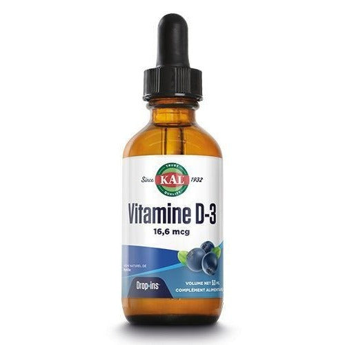 Vitamine D3 Liquide - Arôme Myrtille - Flacon de 53 ml - KAL