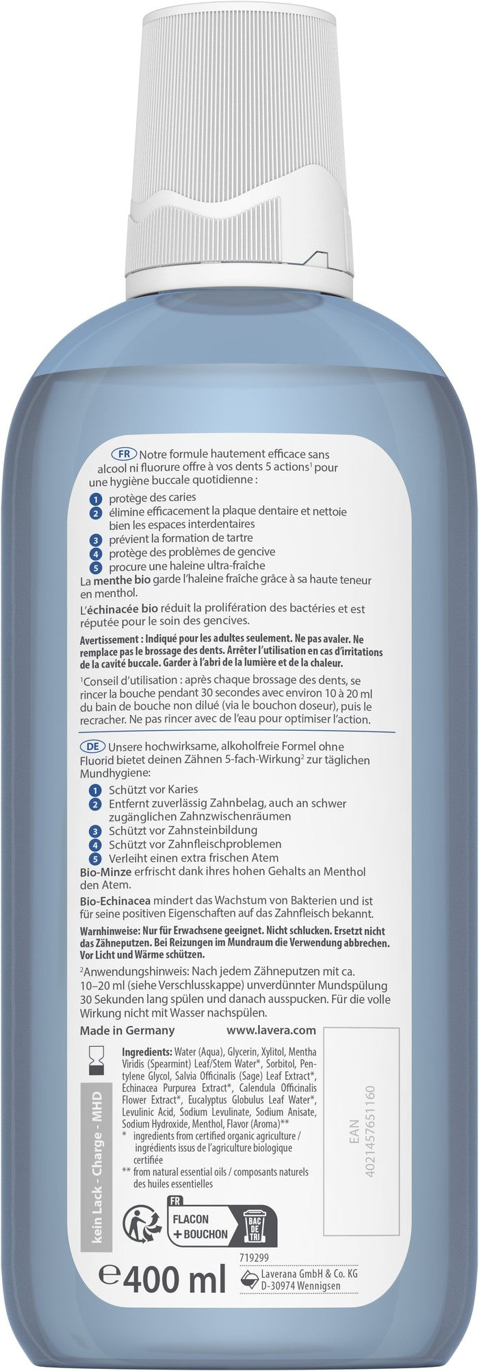 Bain de Bouche Complete Care sans Fluor - 400 ml - Lavera