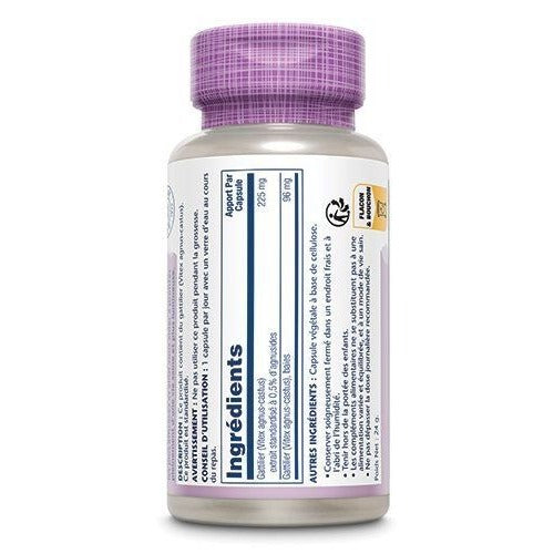 Gattilier (Vitex) - 225 mg - 60 Gélules Végétales - Solaray