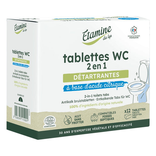 Tablettes WC 2 en 1 - 12 Unités - Ecodétergent - Etamine du Lys