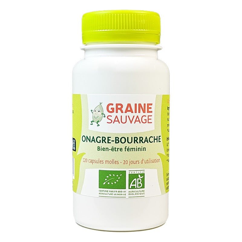 Onagre Bourrache - 120 Capsules Molles - Bio - Graine Sauvage