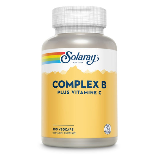 Complex B Plus Vitamine C - 100 Gélules Végétales - Solaray