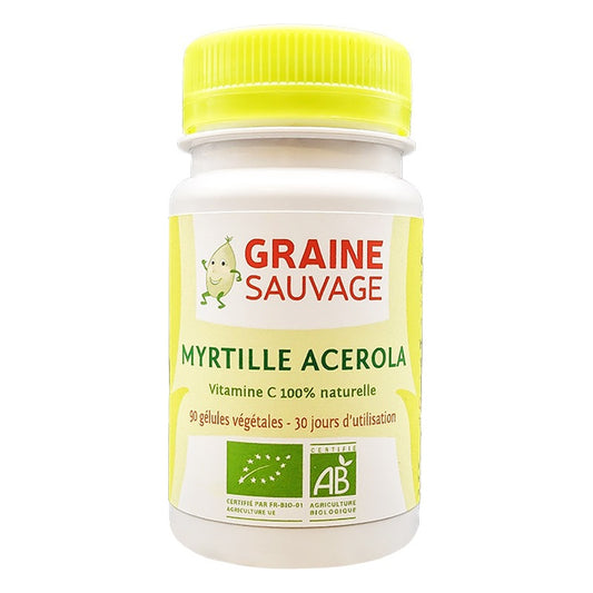 Myrtille Acérola - Extraits - 90 Gélules Végétales - Bio - Graine Sauvage