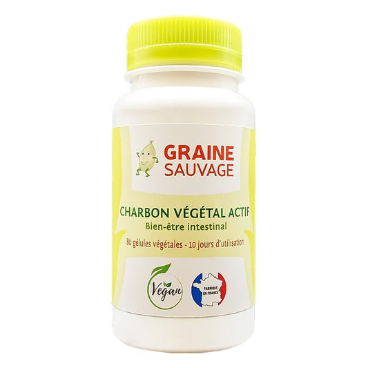 Charbon Végétal Actif - 80 Gélules Végétales - Graine Sauvage