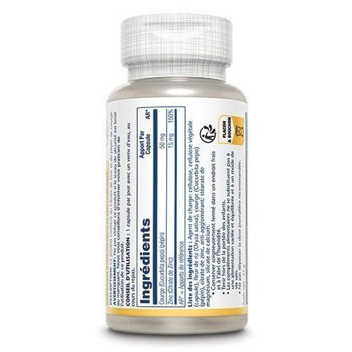 Zinc (Citrate) - 15 mg - 60 Gélules Végétales - Solaray