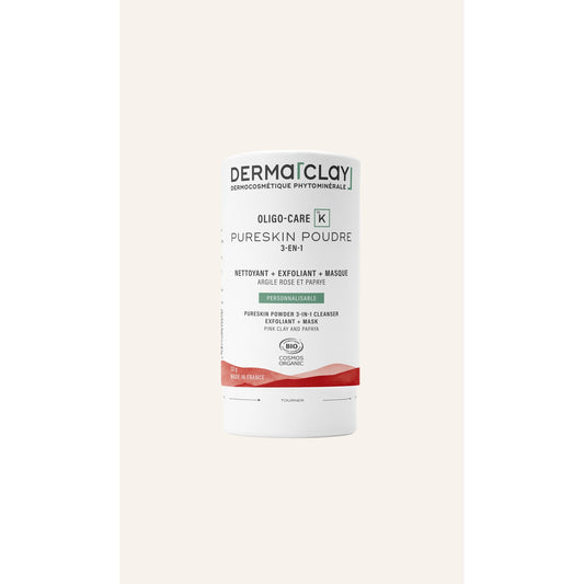PureSkin Poudre Nettoyante 3 en 1 - 30 g - Cosmos Organic - Dermaclay