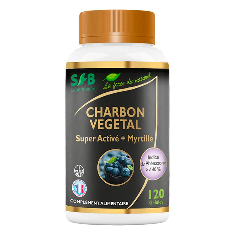 Charbon Végétal Super Activé - Myrtille - 120 gélule - SFB Laboratoires