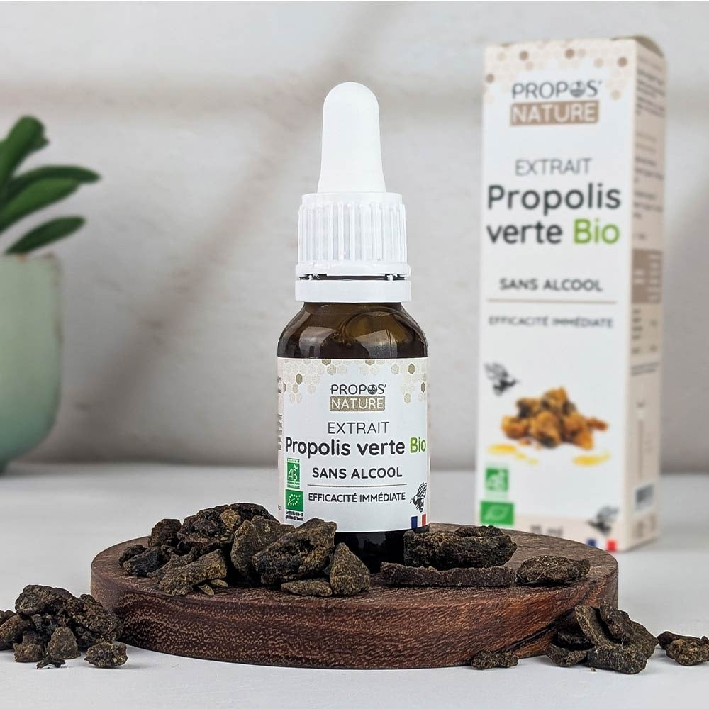 Extrait sans Alcool de Propolis Verte - 15 ml - Bio - Propos'Nature
