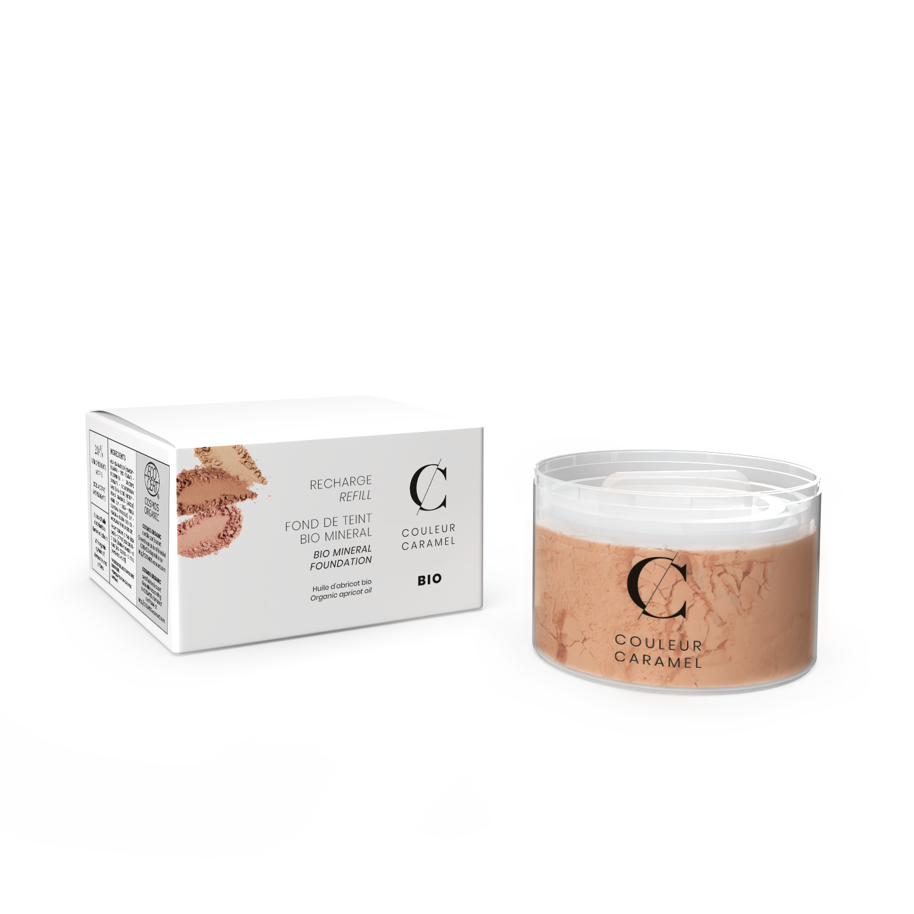 Recharge Fond de Teint Bio Minéral n°25 - Beige Orangé - 12 g - Couleur Caramel