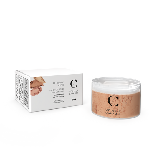 Recharge Fond de Teint Bio Minéral n°25 - Beige Orangé - 12 g - Couleur Caramel