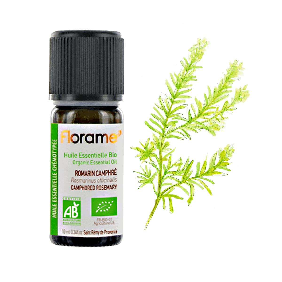 Huile Essentielle de Romarin Camphré - 10 ml - Bio - Florame