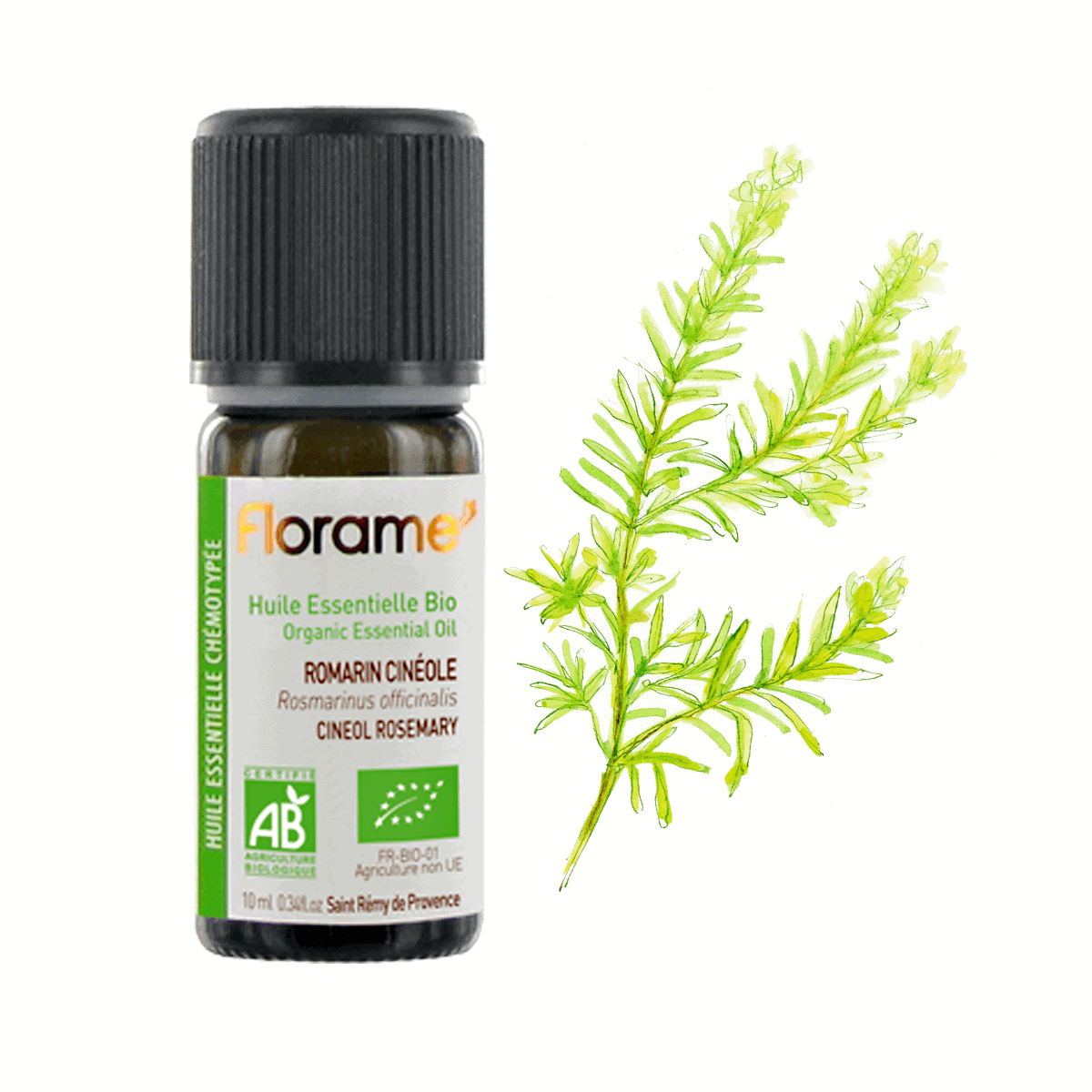 Huile Essentielle de Romarin Cinéole - 10 ml - Bio - Florame