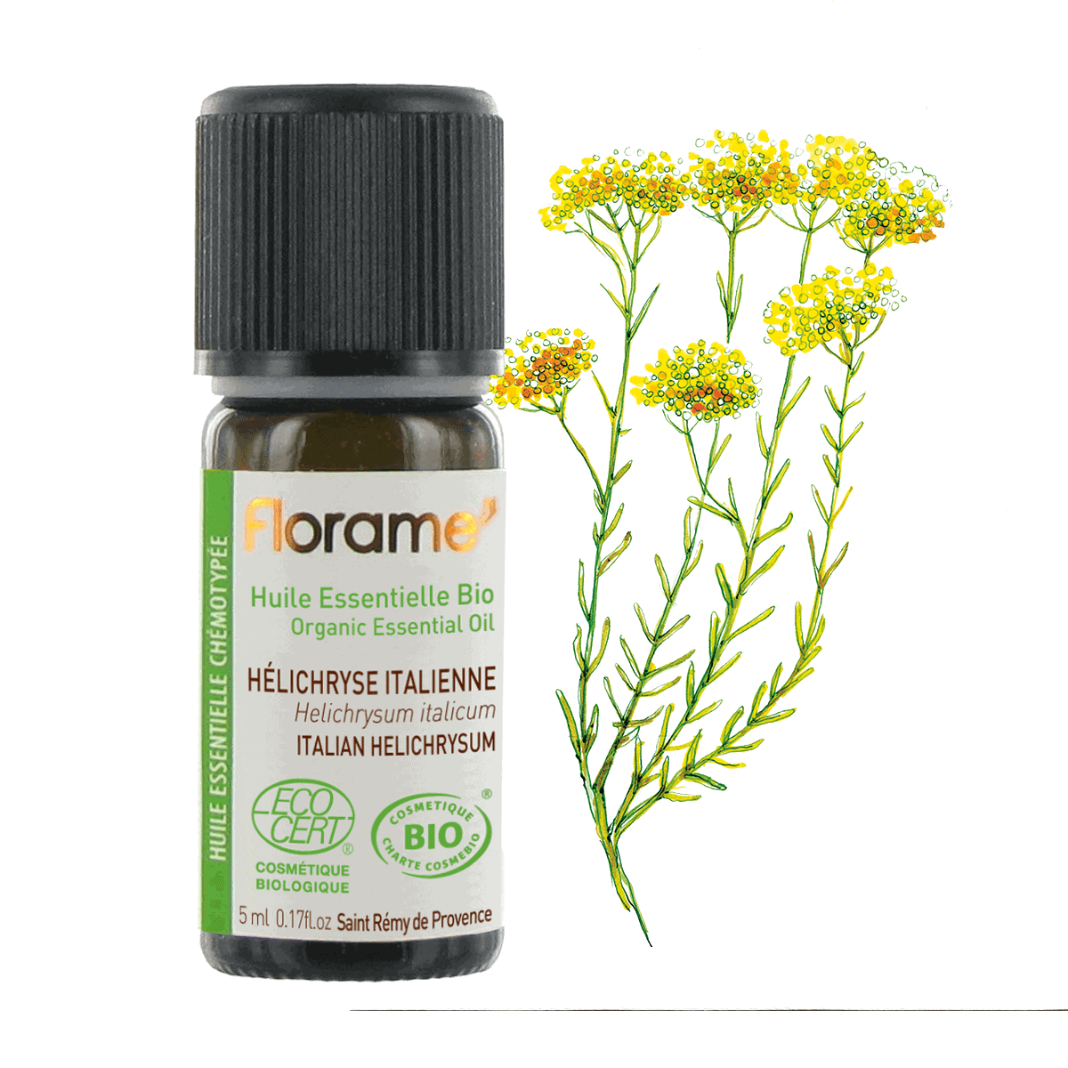 Huile Essentielle d'Hélichryse Italienne - 5 ml - Bio - Florame