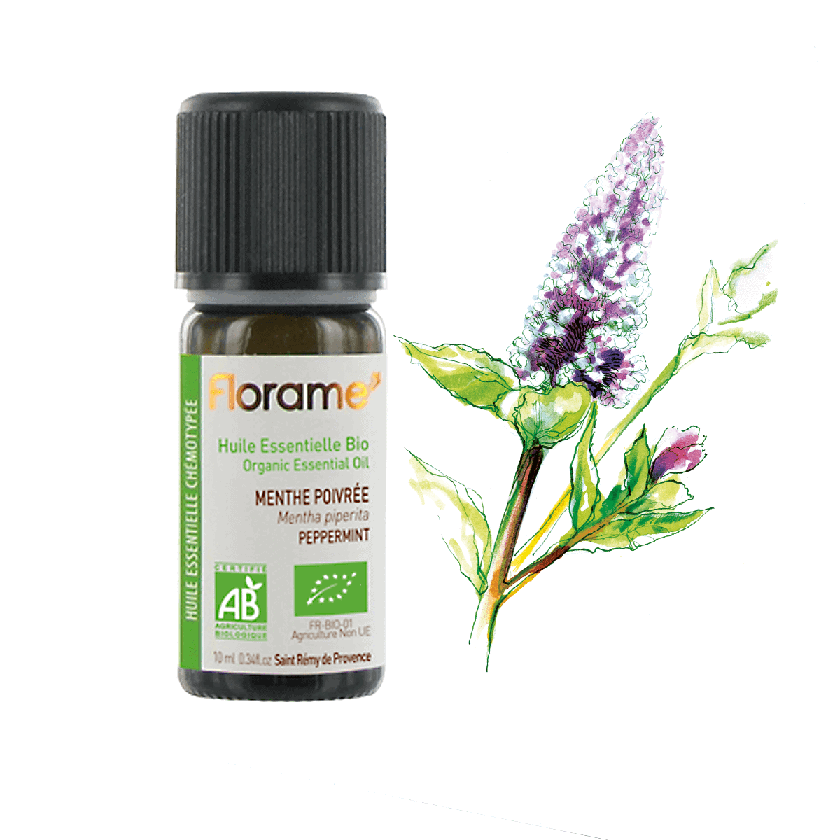 Huile Essentielle de Menthe Poivrée - 10 ml - Bio - Florame