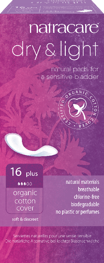Dry & Light Incontinence Plus - 16 Pièces - Bio - Natracare