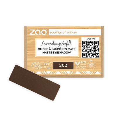 Recharge Ombre à Paupières Rectangle 206 - Noir /Eyeliner Cake - 1,3 g - Zao
