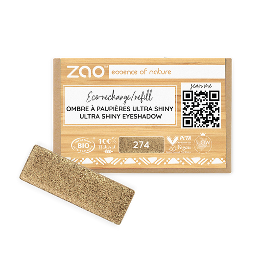 Recharge Ombre à Paupières Rectangle 274 - Brun Bronze - 1,3 g - Zao