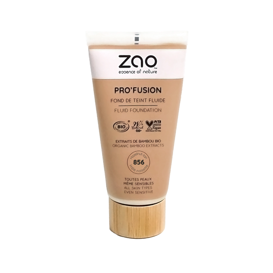 Fond de Teint Fluide Pro'fusion 856 - Hâlé Noisette - 30 ml - Zao