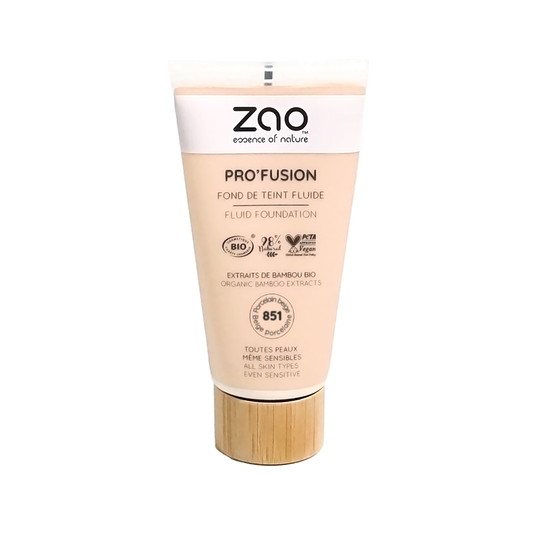 Fond de Teint Fluide Pro'fusion 851 - Beige Porcelaine - 30 ml - Zao