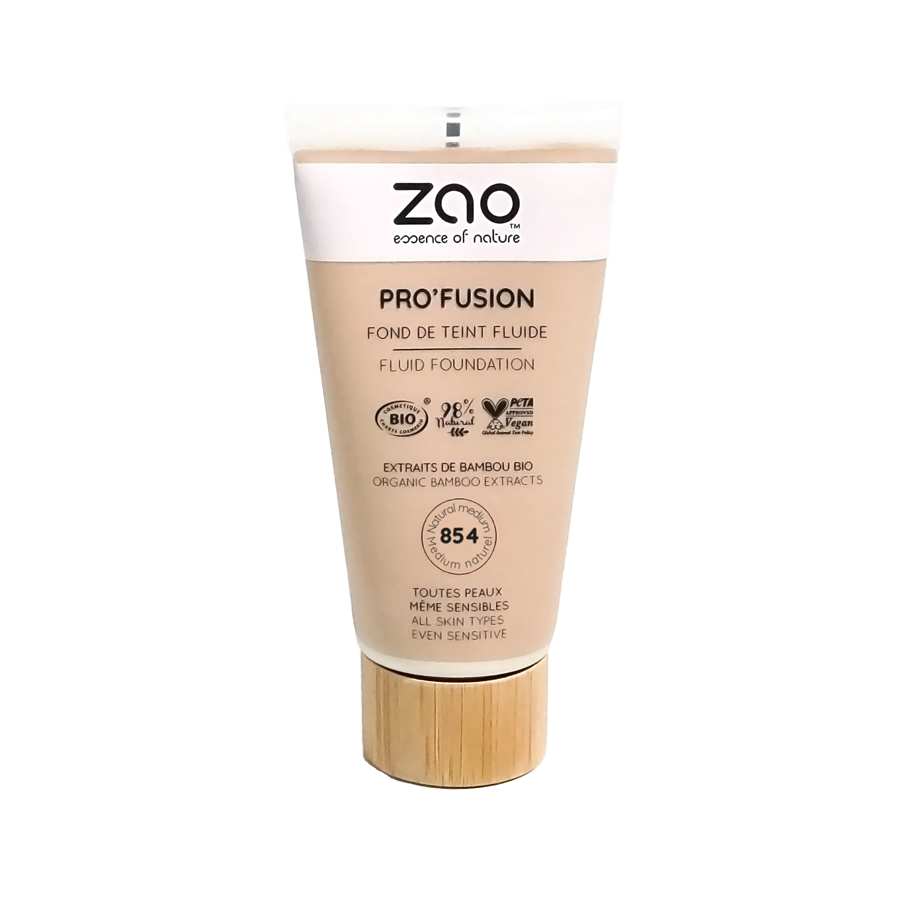 Fond de Teint Fluide Pro'fusion 854 - Medium Naturel - 30 ml - Zao