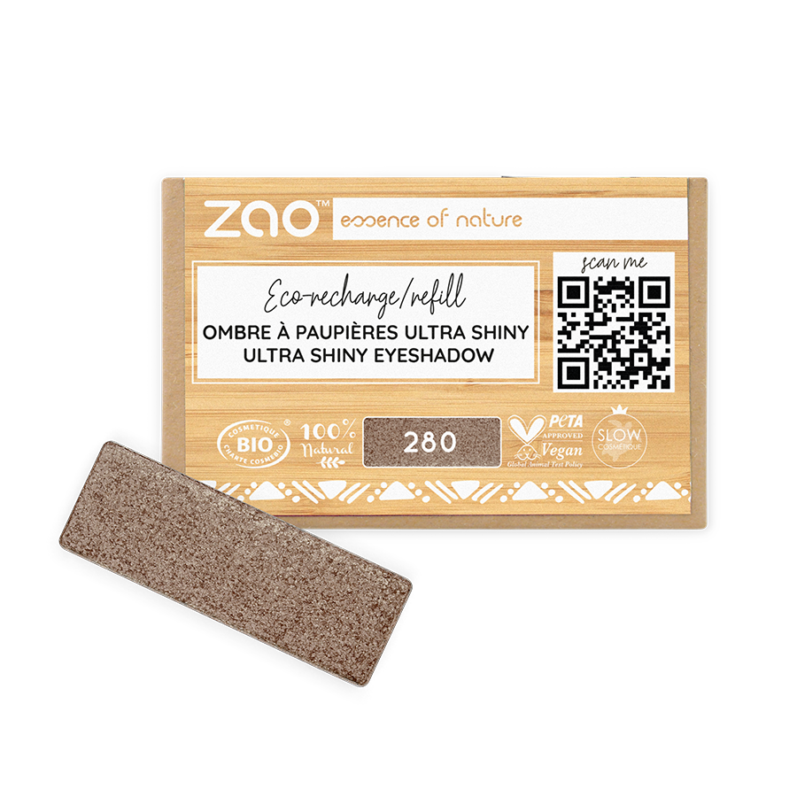 Recharge Ombre à Paupières Rectangle 280 - Cacao Satin - 1,3 g - Zao