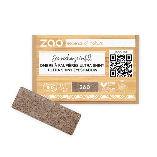 Recharge Ombre à Paupières Rectangle 280 - Cacao Satin - 1,3 g - Zao