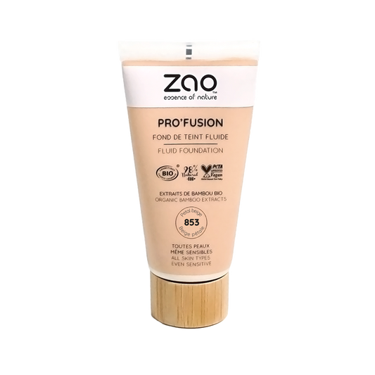 Fond de Teint Fluide Pro'fusion 853 - Beige Pétale - 30 ml - Zao