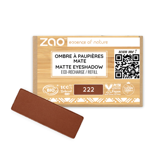 Recharge Ombre à Paupières Rectangle 222 - Brun Pourpre - 1,3 g - Zao