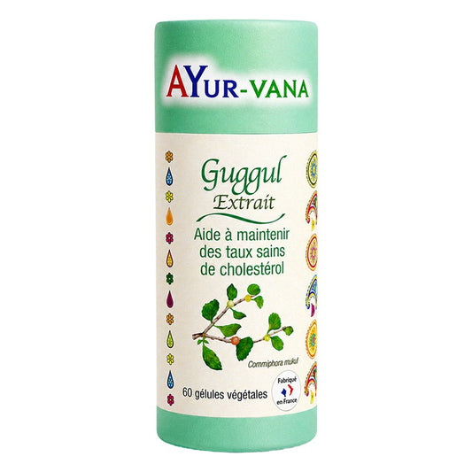 Guggul Extrait Titré à 2,5% de Guggulstérones - 60 Gélules Végétales - Ayur-Vana