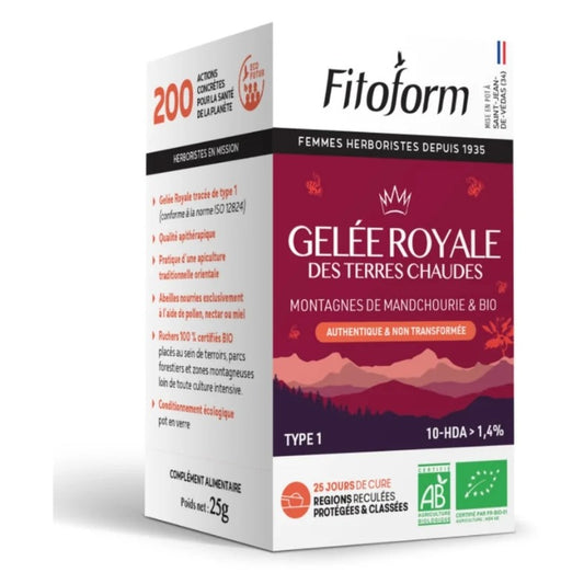 Gelée Royale Terres Chaudes - Pot de 25 g - Bio - Fitoform