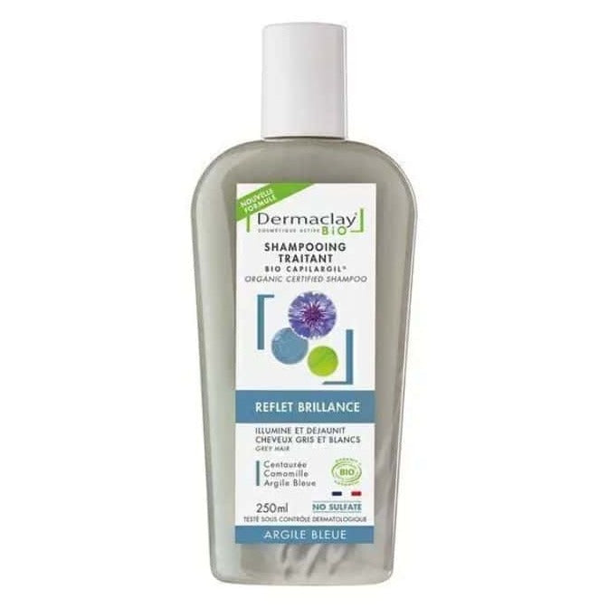 Shampooing Reflet Brillance - Cheveux Gris et Blancs - 250 ml - Bio - Dermaclay