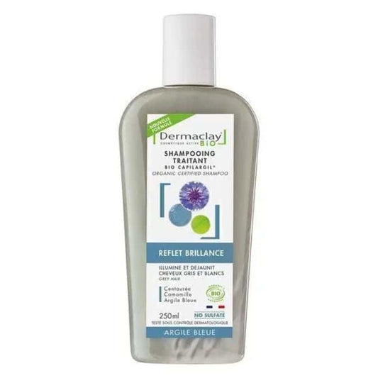 Shampooing Reflet Brillance - Cheveux Gris et Blancs - 250 ml - Bio - Dermaclay