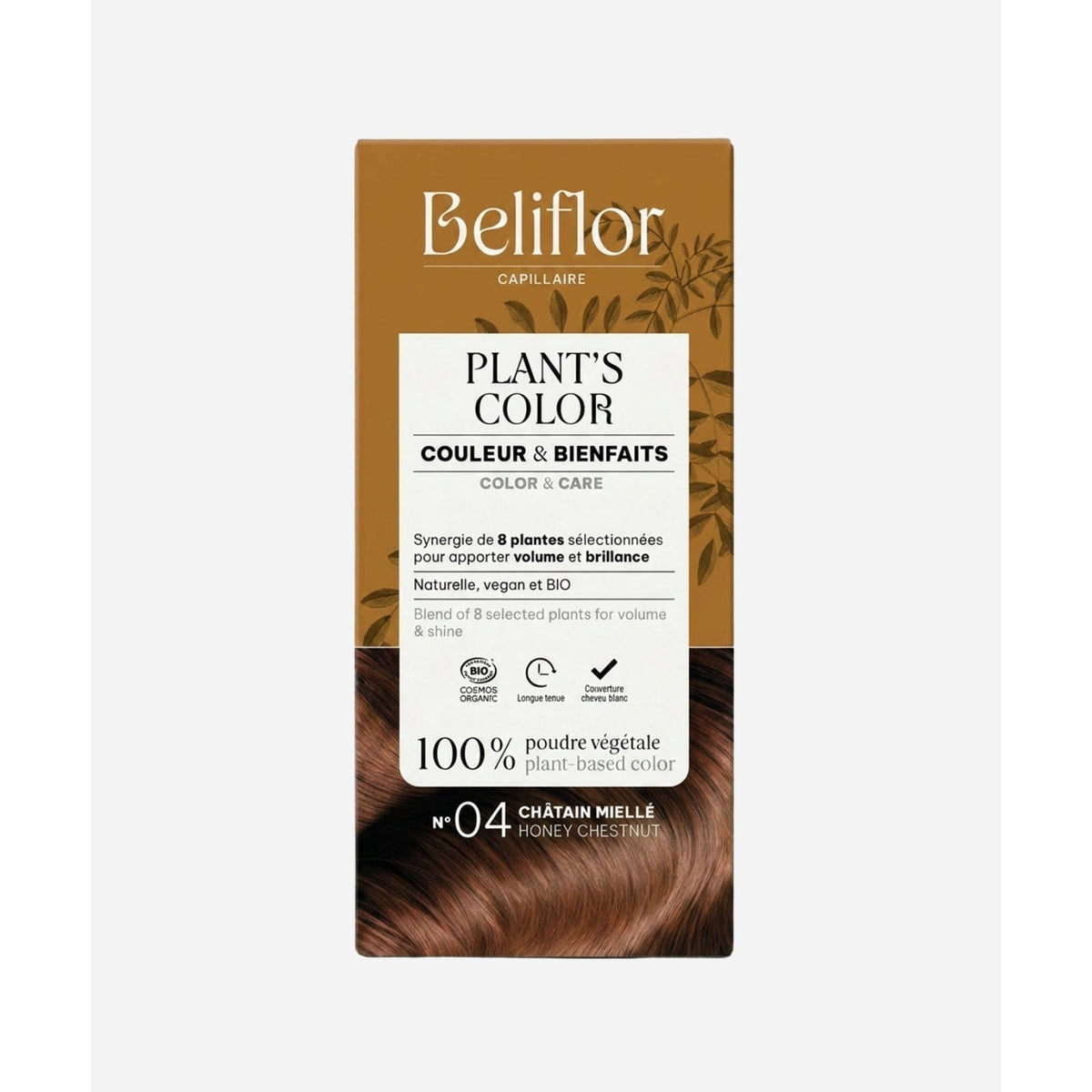 Coloration Végétale Plant's Color - 100 g - Cosmos Organic - Beliflor - 4 Châtain Miellé