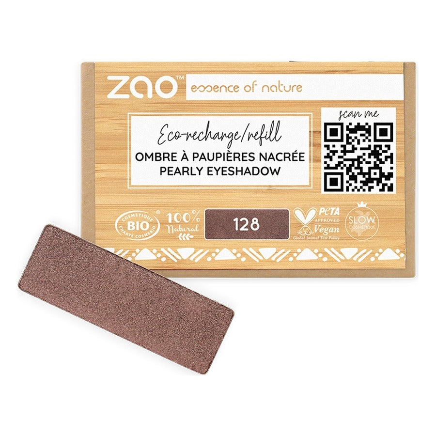 Recharge Ombre à Paupières Rectangle Nacré - 1,3 g - Zao - 128 - Tiramisu