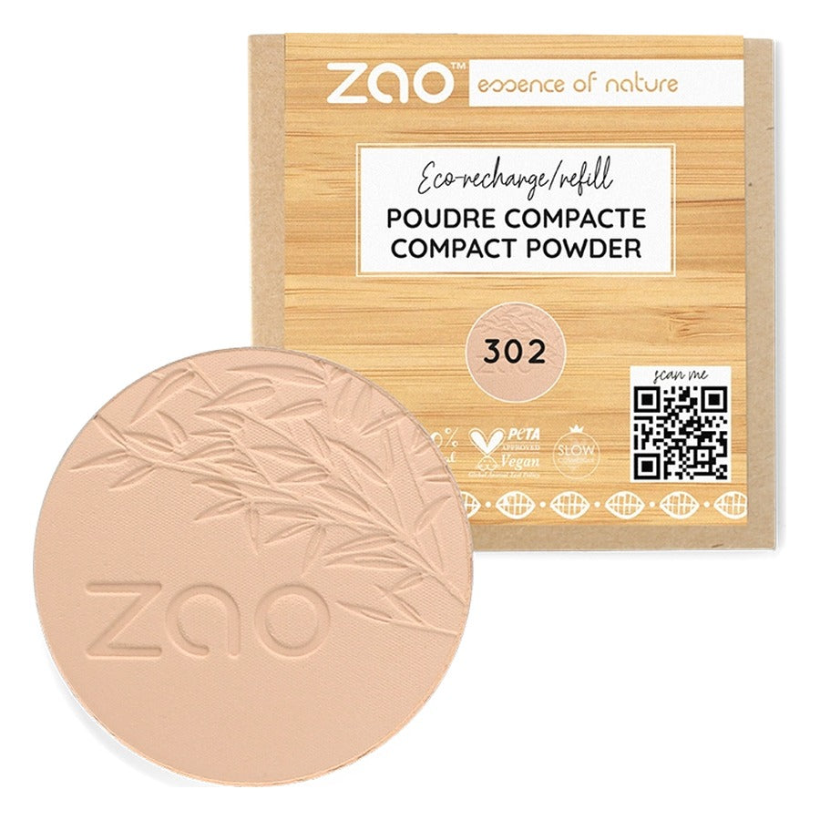 Recharge Poudre Compacte - 9 g - Zao - 302 - Beige Rosé