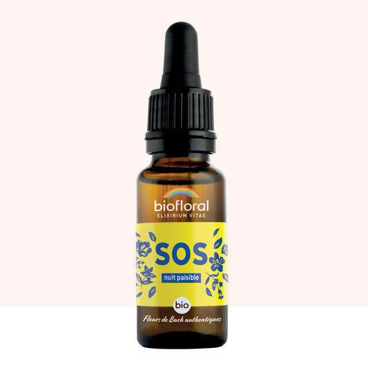 Fleurs de Bach SOS Secours Nuit Paisible - 20 ml - Bio - Biofloral - Compte-Gouttes