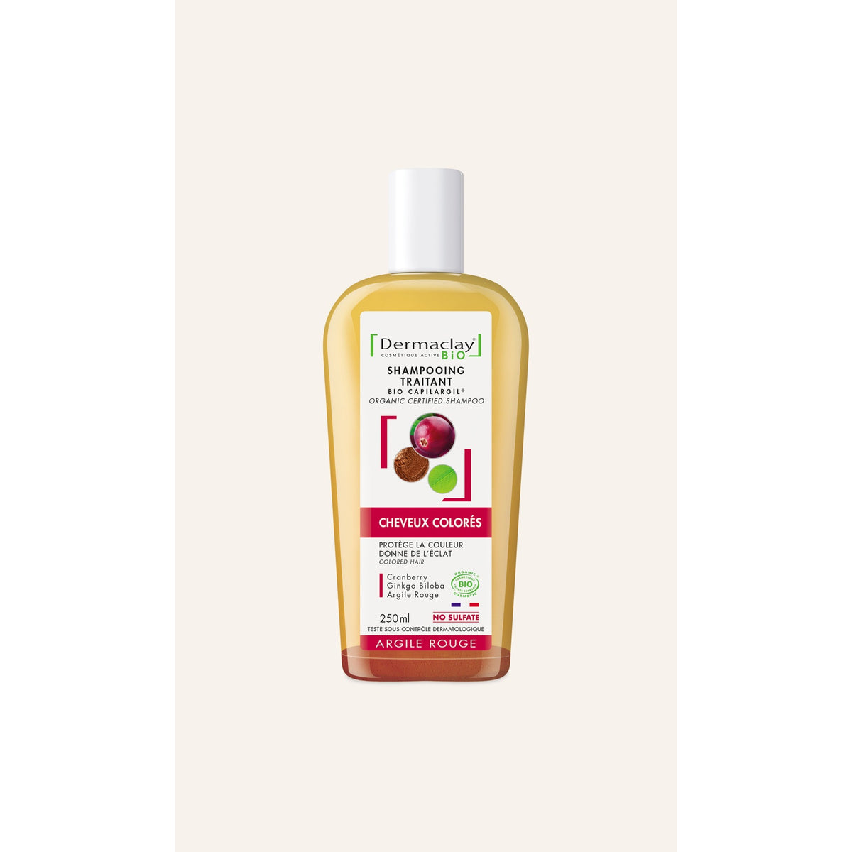 Shampooing Cheveux Colorés - 250 ml - Bio - Dermaclay