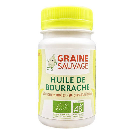 Huile de Bourrache - 60 Capsules Molles - Bio - Graine Sauvage