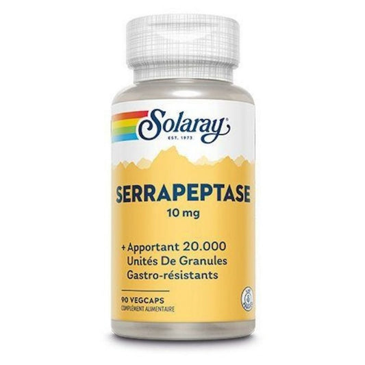 Serrapeptase (Gastro-Résistant) - 10 mg - 90 Gélules Végétales - Solaray
