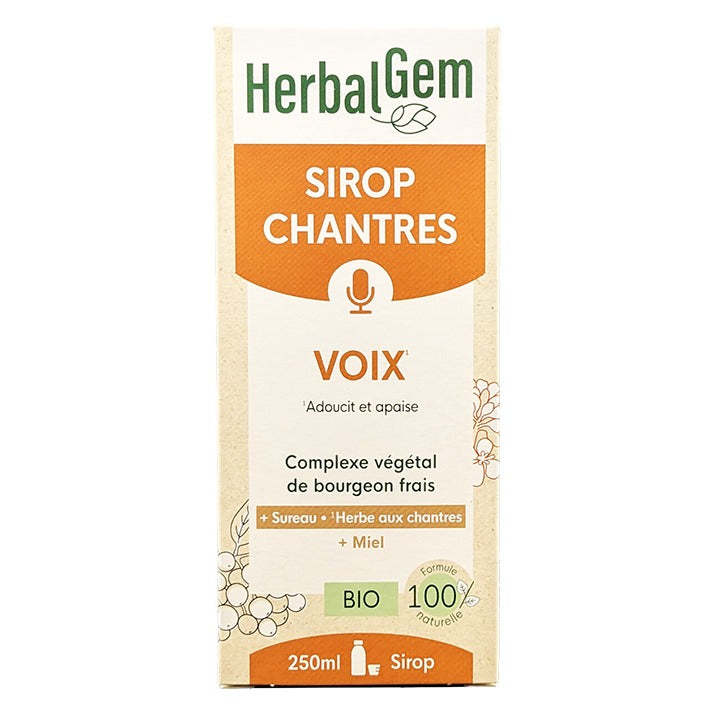 Sirop Chantres Voix Enrouée - Flacon de 250 ml - Bio - Herbalgem