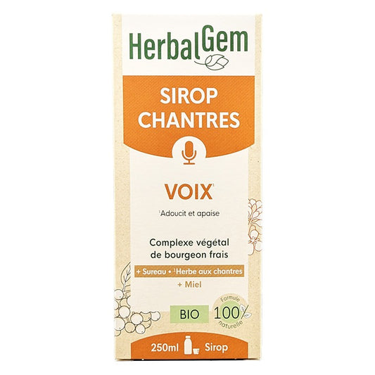 Sirop Chantres Voix Enrouée - Flacon de 250 ml - Bio - Herbalgem