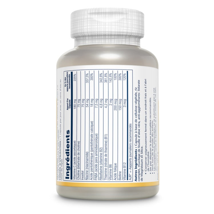 Complex B Plus Vitamine C - 100 Gélules Végétales - Solaray