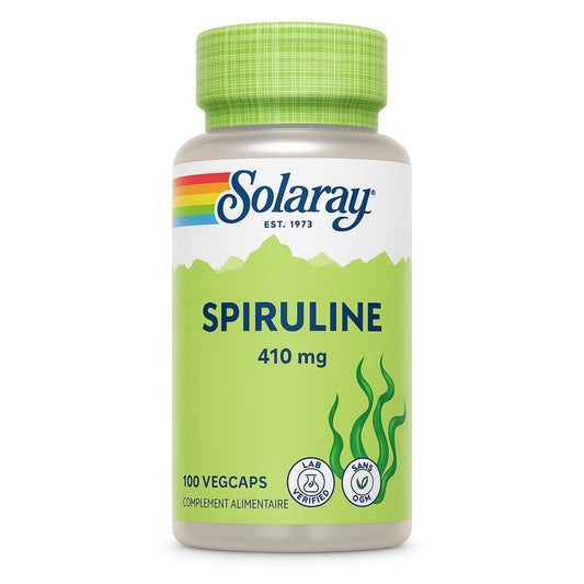 Spiruline - 410 mg - 100 Gélules Végétales - Solaray